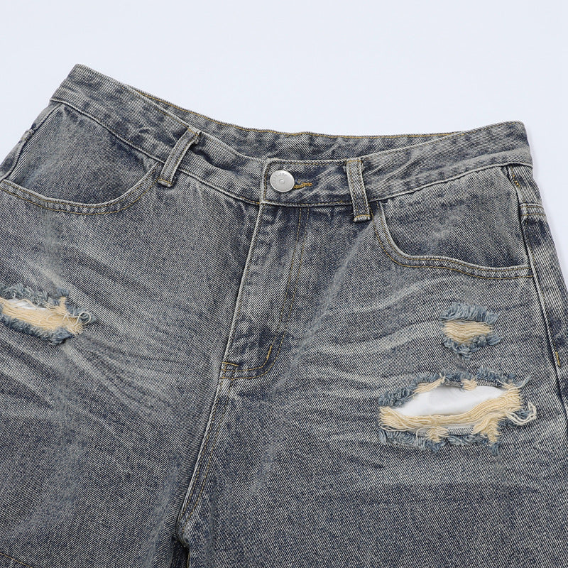 【2color / Set-Up】Camo Fade Distressed Denim Set-Up mry001757