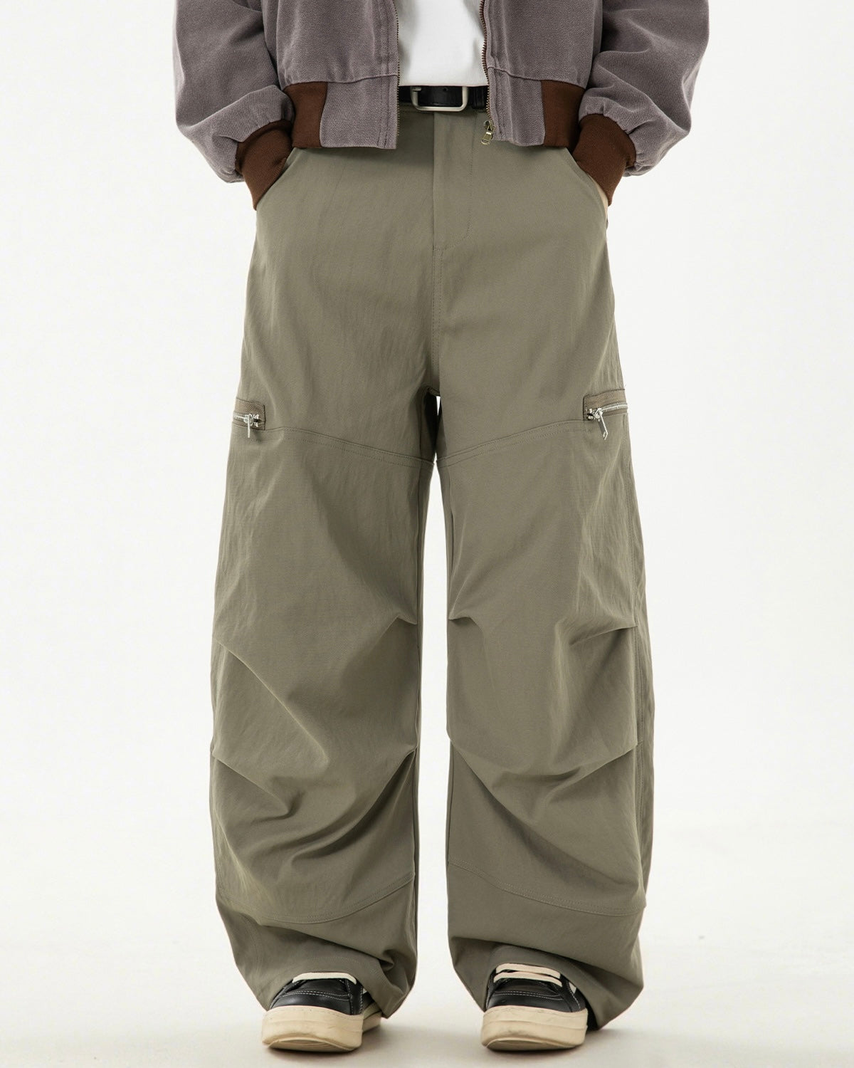 【2color】Zipper Pockets Wide Cargo Pants mry001821