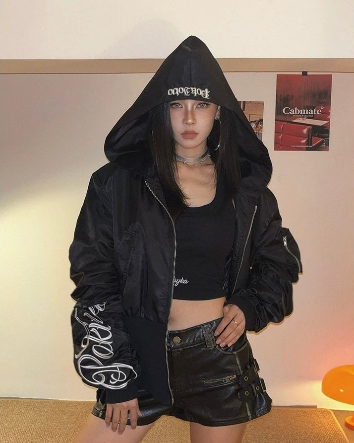 Gothic Hooded Bomber Jacket mry001986