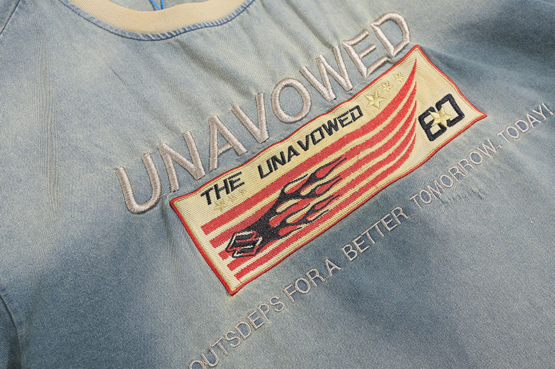 Denim Smoke Effect T-shirt mry001657