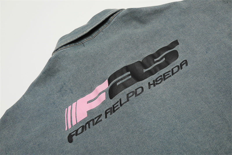 Star Tie Washed Denim Shirt mry001738