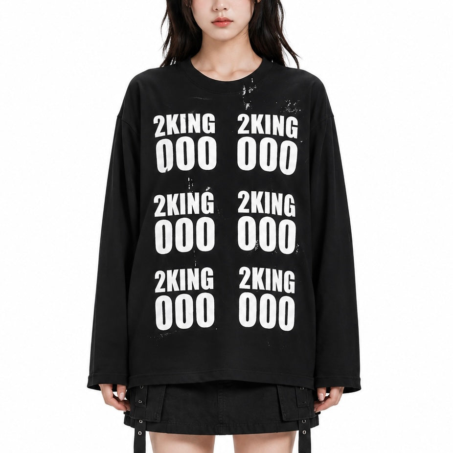 【新作】 リピートナンバー オーバーサイズTシャツ mry002731