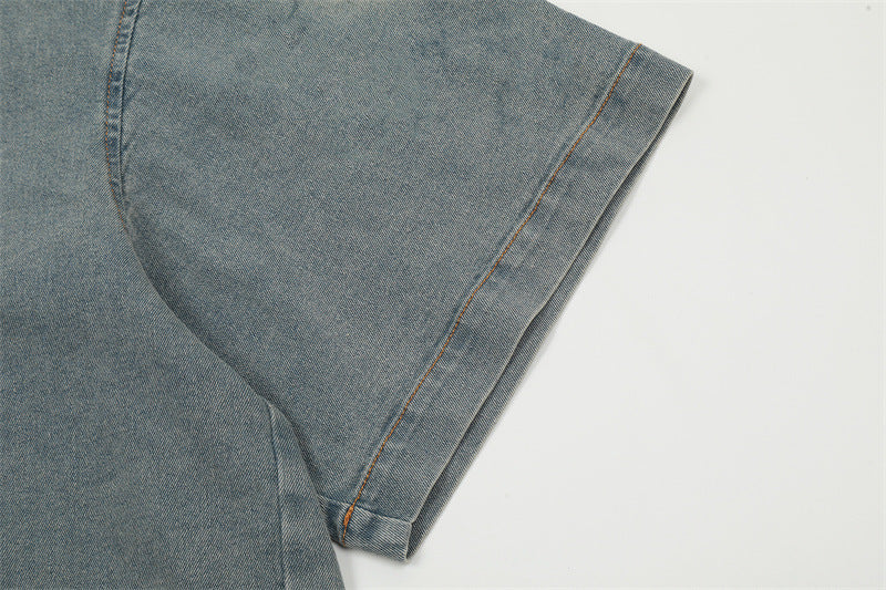 Star Tie Washed Denim Shirt mry001738