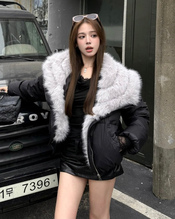 Fur Collar Short Puffer Jacket mry002084