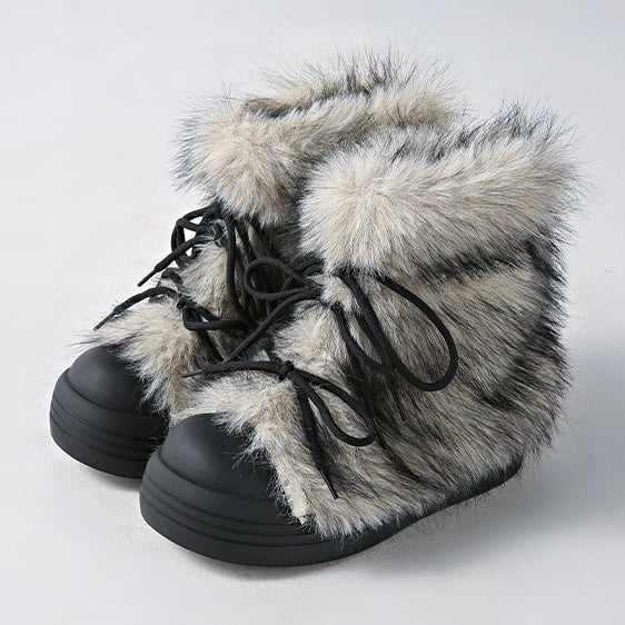 Cozy Faux Fur Street Platform Boots mry001974