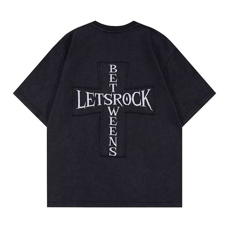 【トップス】ウォッシュドクロスロゴTシャツ mry002399
