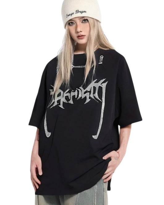 【リピート続出 /2color / Unisex】Vortex Chain Print T-Shirt mry001641