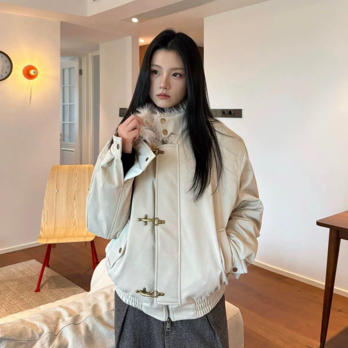 【イチオシアイテム🌟】 Fireman Toggle Hook Fur Jacket mry001989