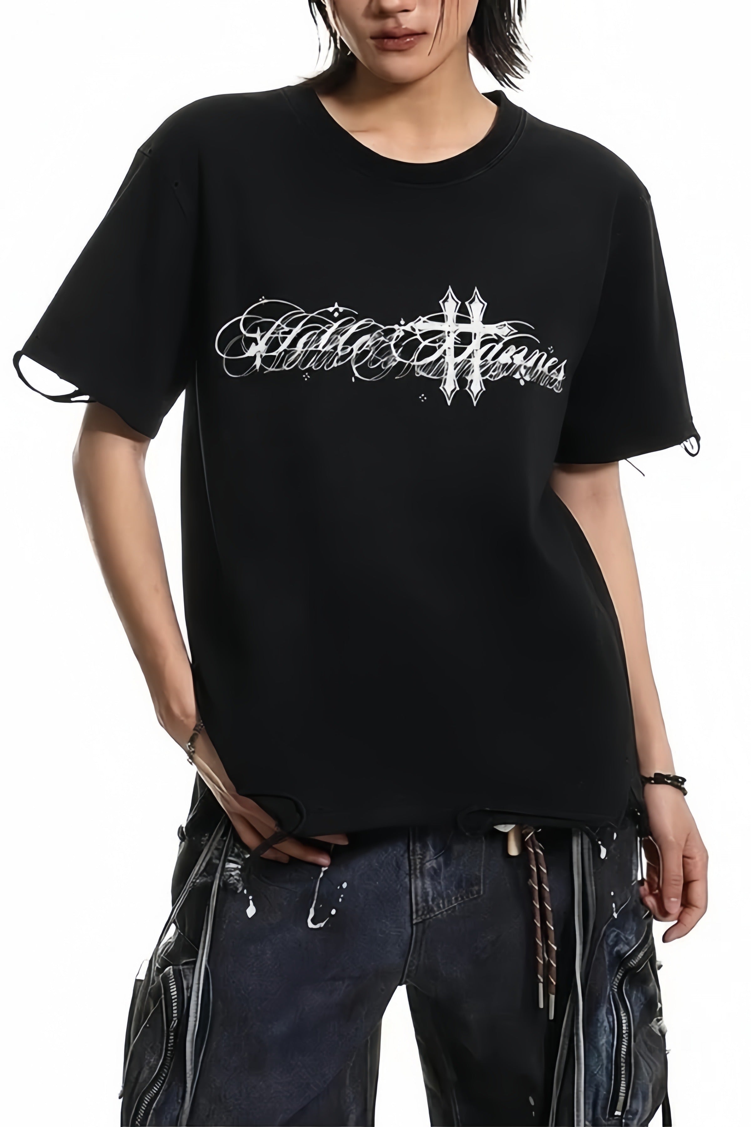 【トップス】クロスロゴグラフィックTシャツ mry002373