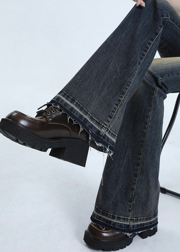 Retro Flare Wash Denim Pants mry001747