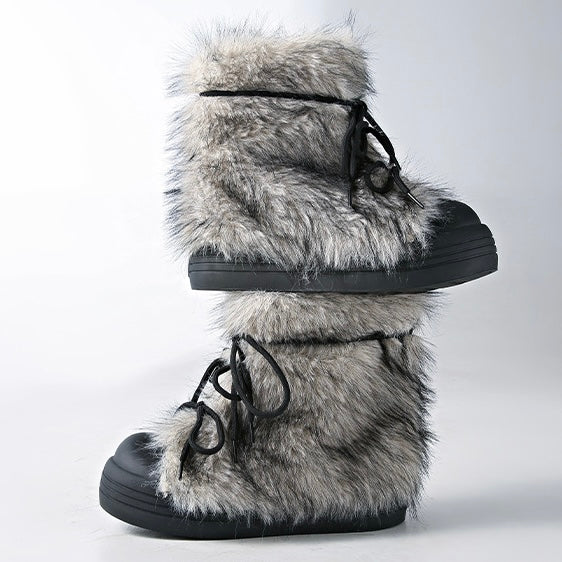 Cozy Faux Fur Street Platform Boots mry001974
