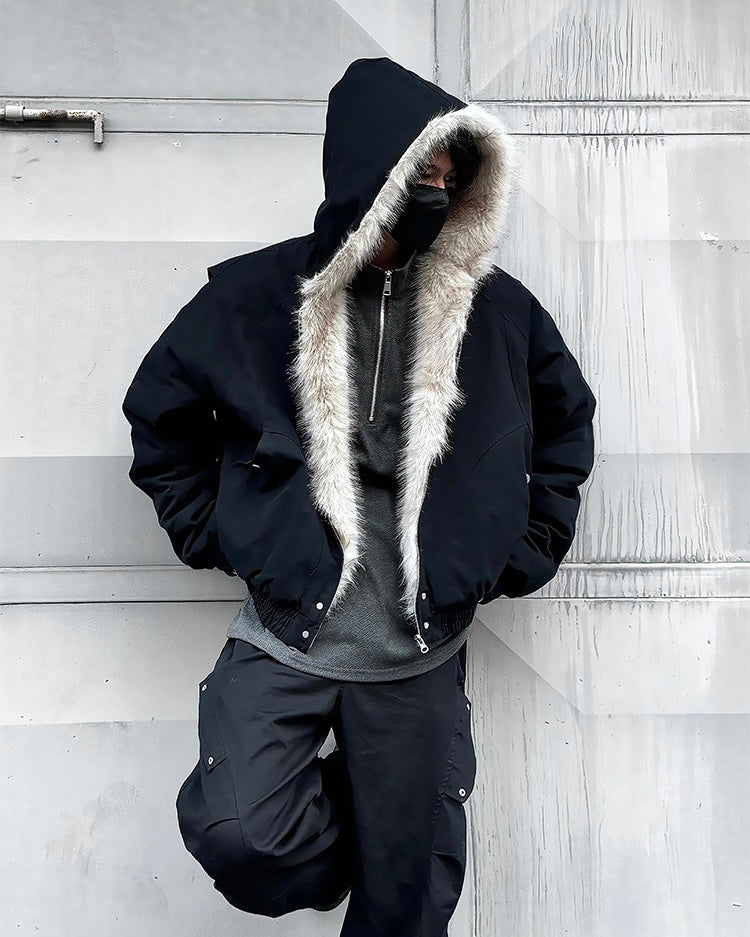 『※限定価格/SNS大人気アウター⚡️』【2color】 Unisex Edge Line Boa Jacket mry001614 Warm Fur Trim Zip Jacket mry001794