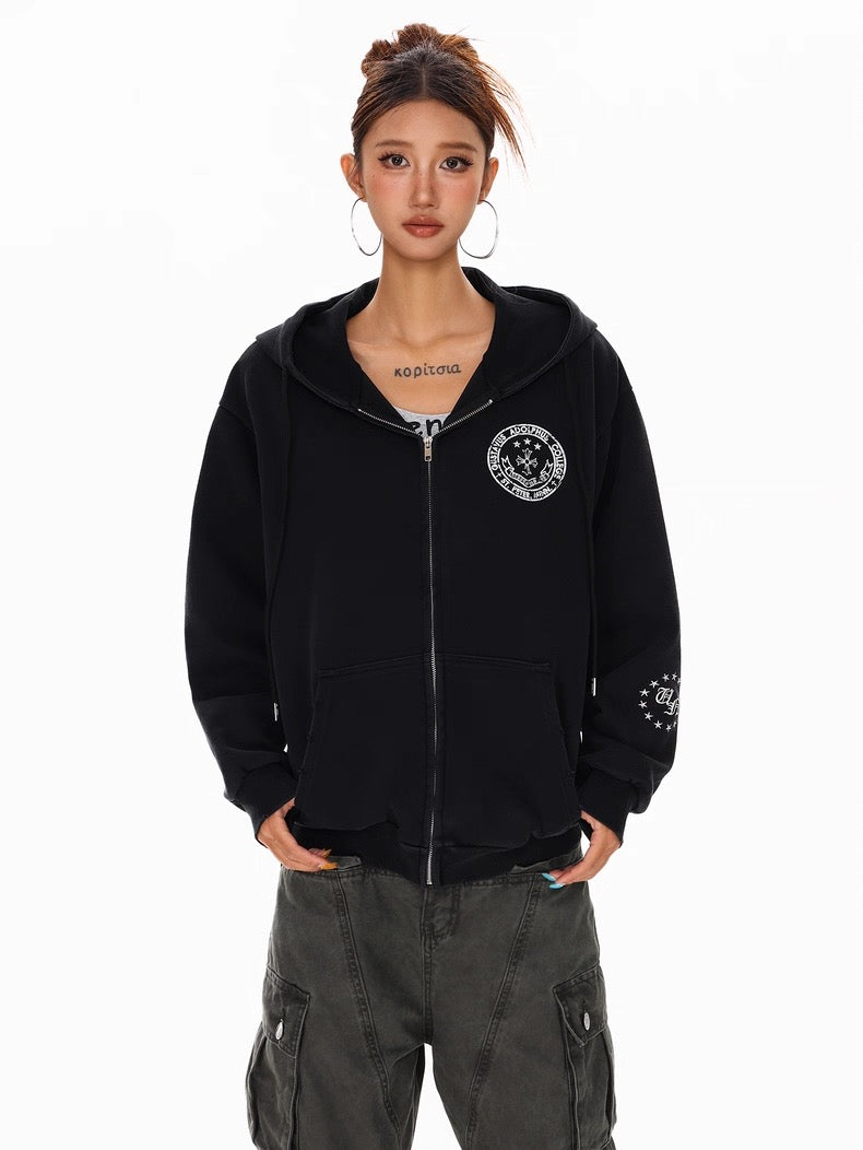 【数量限定/評価★4.8以上】Cross Emblem American Flag Zip Hoodie mry001959