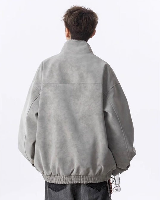 【2color】Faux Suede Stand Collar Jacket mry001831