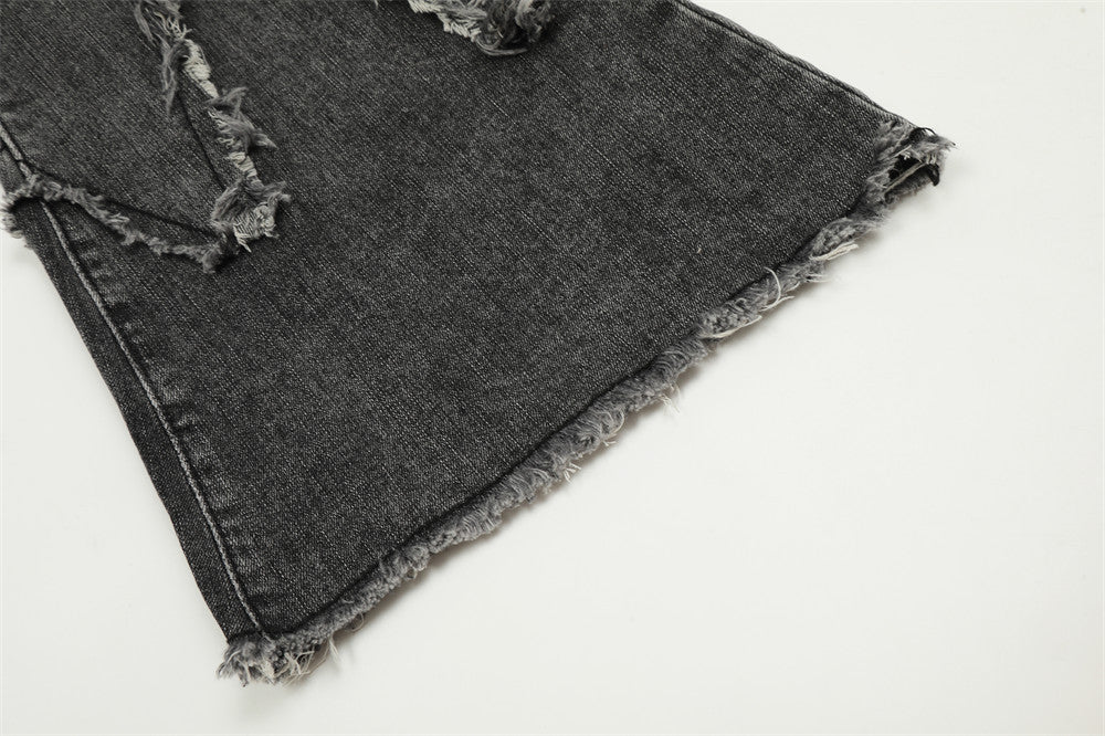 《脚盛れ確定✊🏻✨》Cross-Belt Flare Denim Pants mry001666