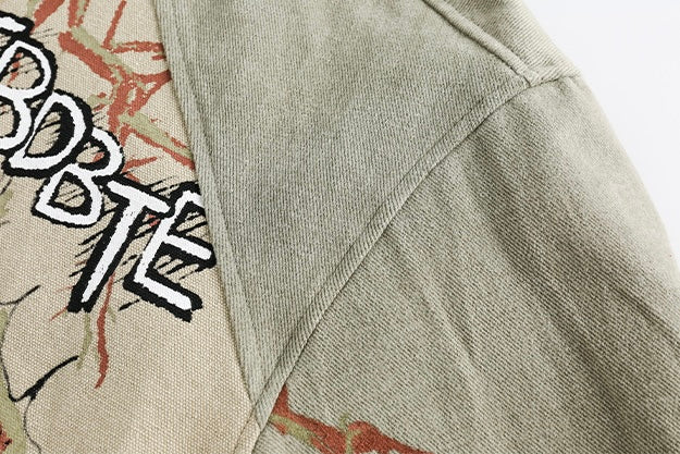 Graphic Print Zip Jacket mry001788