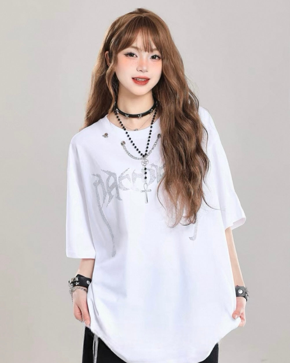 【リピート続出 /2color / Unisex】Vortex Chain Print T-Shirt mry001641