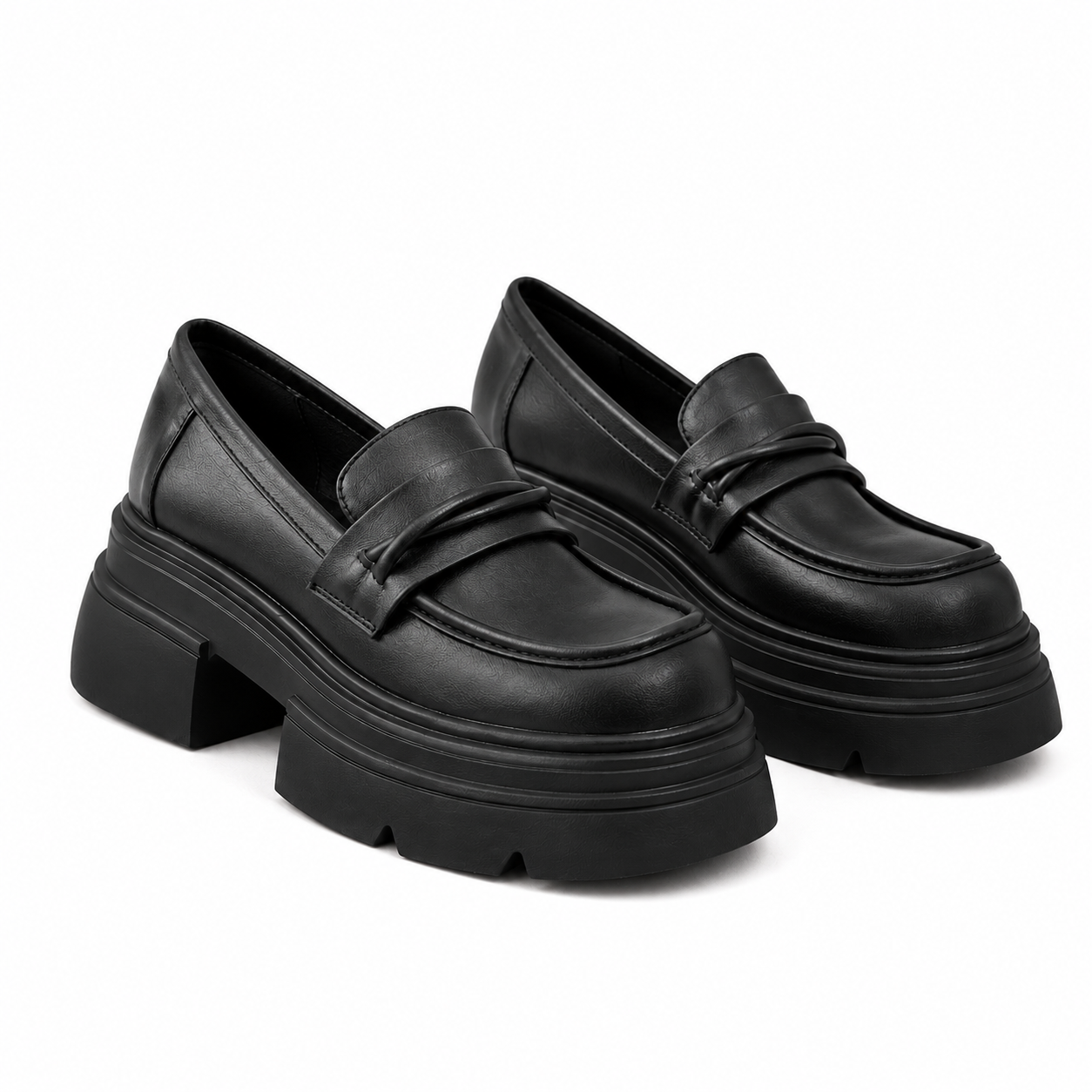 Square Toe Platform Loafers mry001978