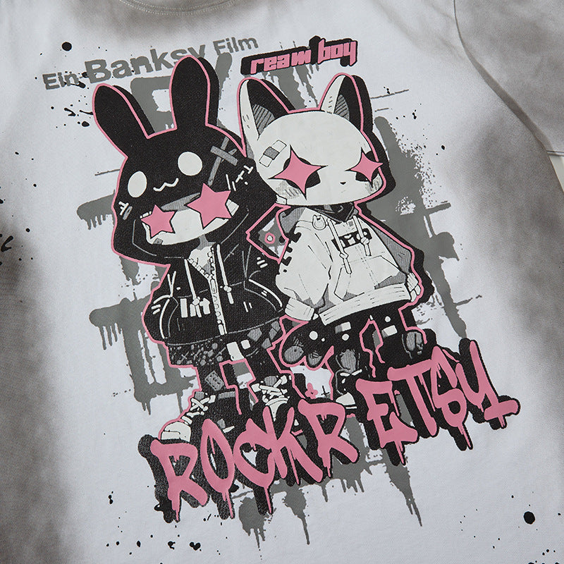 【2color】Punk Bunny Rebels T-shirt mry001728