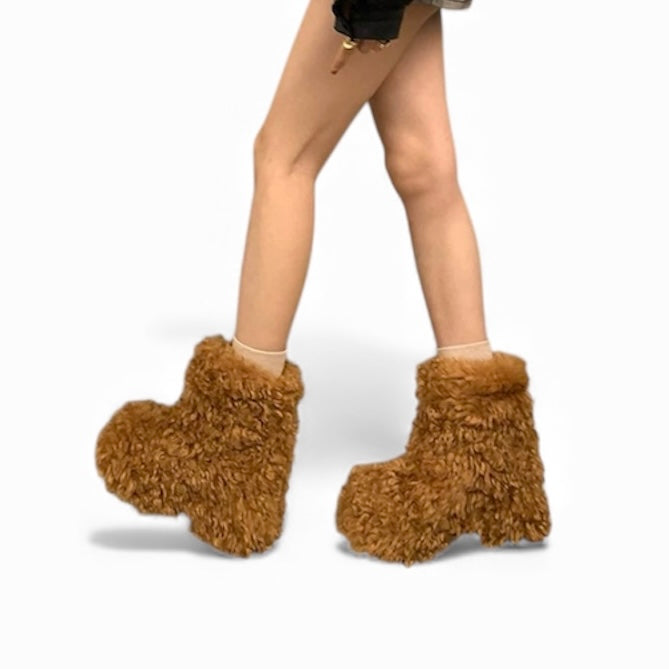 Curly Faux Fur Boots mry002008