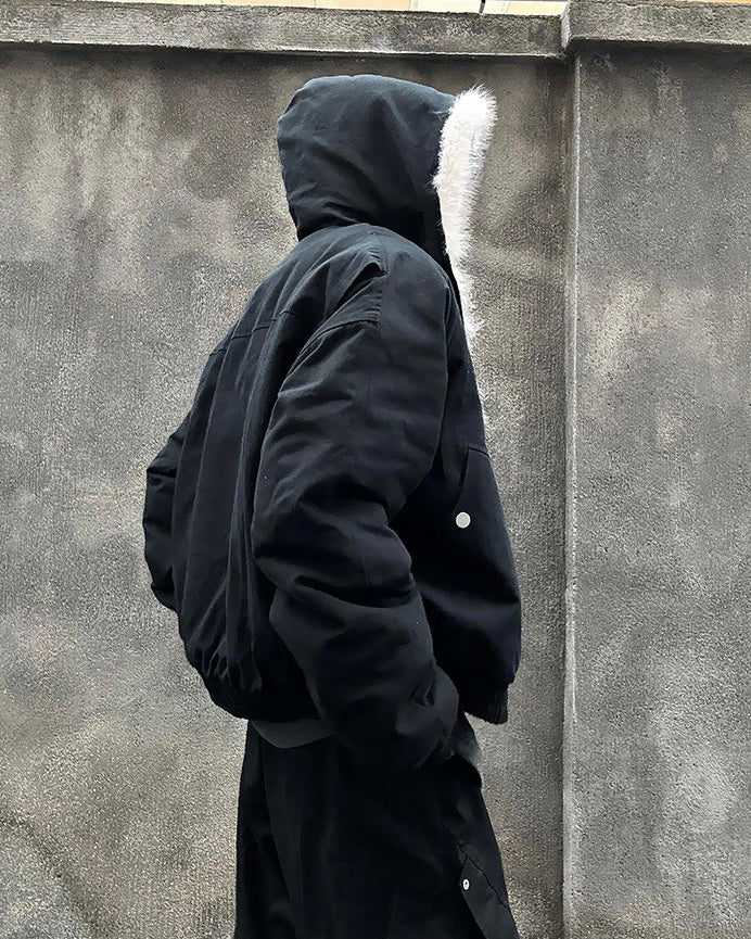 『※限定価格/SNS大人気アウター⚡️』【2color】 Unisex Edge Line Boa Jacket mry001614 Warm Fur Trim Zip Jacket mry001794