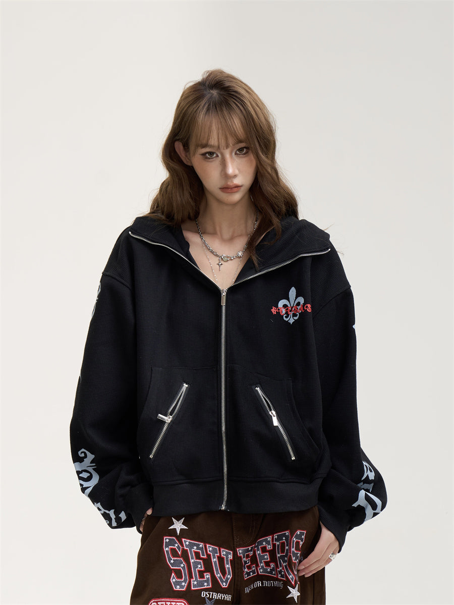 【評価★4.8以上/高品質】Unisex Oversized Gothic Graphic Hoodie mry001899