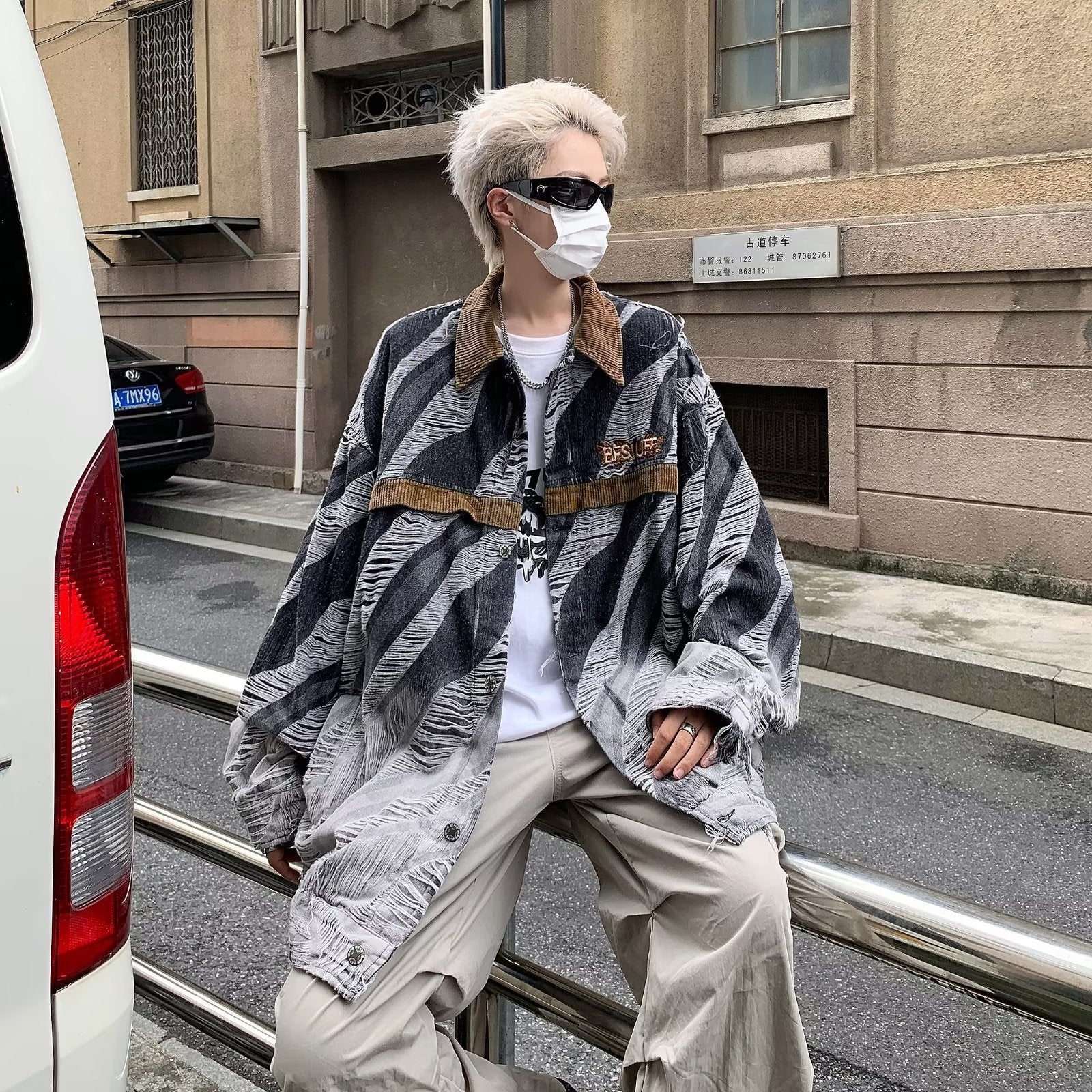 Raw Edge Oversized Jacket mry001823