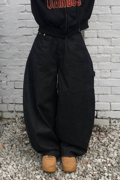 Baggy Cross Stud Wide Jeans mry002282