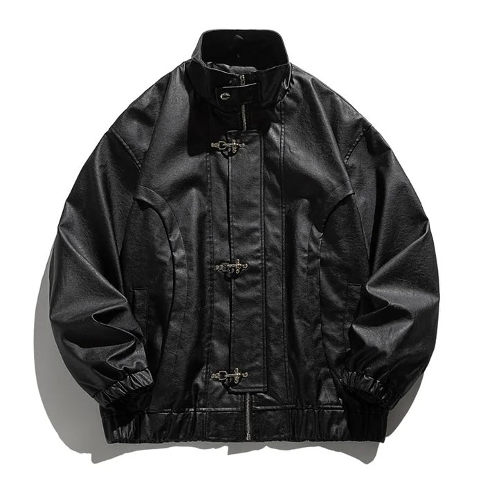 Vintage Leather Toggle Jacket mry001982