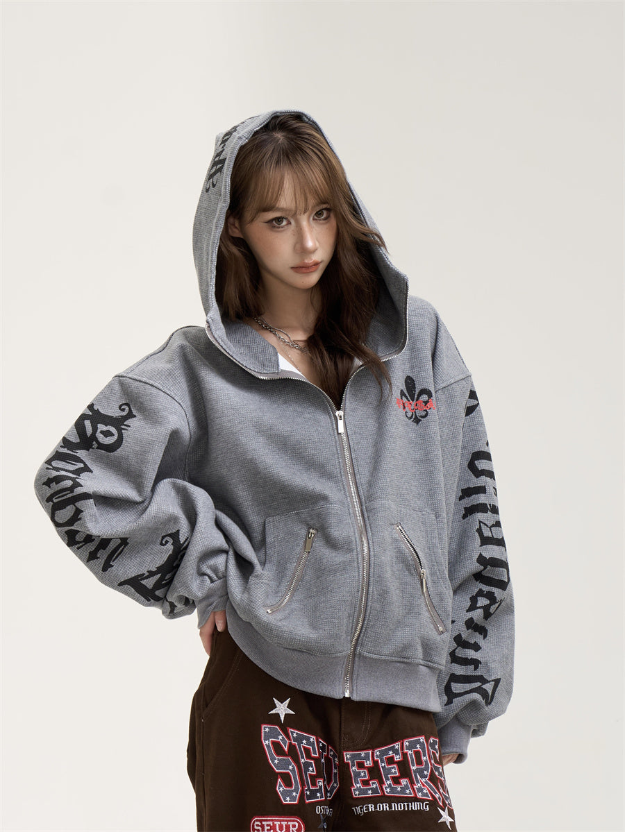 【評価★4.8以上/高品質】Unisex Oversized Gothic Graphic Hoodie mry001899