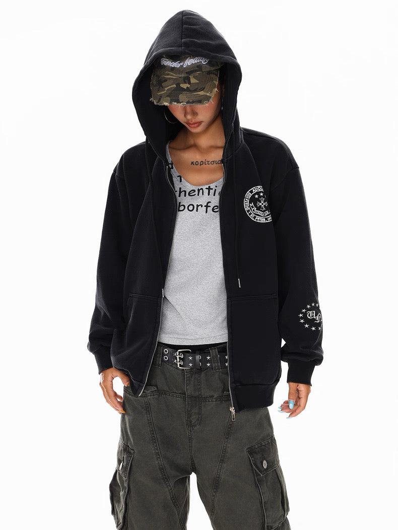 【数量限定/評価★4.8以上】Cross Emblem American Flag Zip Hoodie mry001959