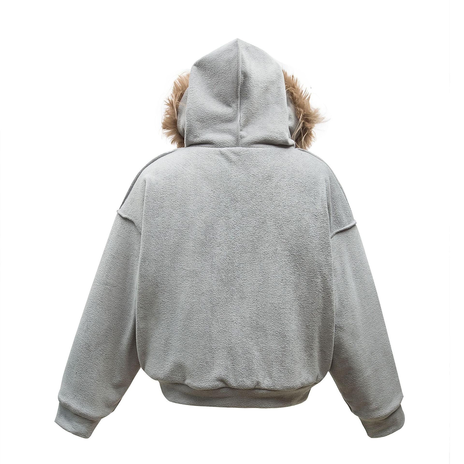 【リピート続出⚡️/2color】Faux Fur Trim Fleece Zip Jacket mry001936