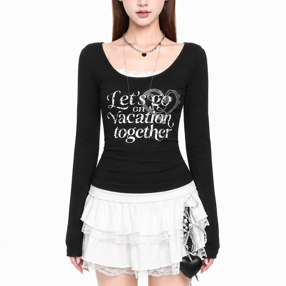 【新作】レースハート フィットTシャツ mry002789