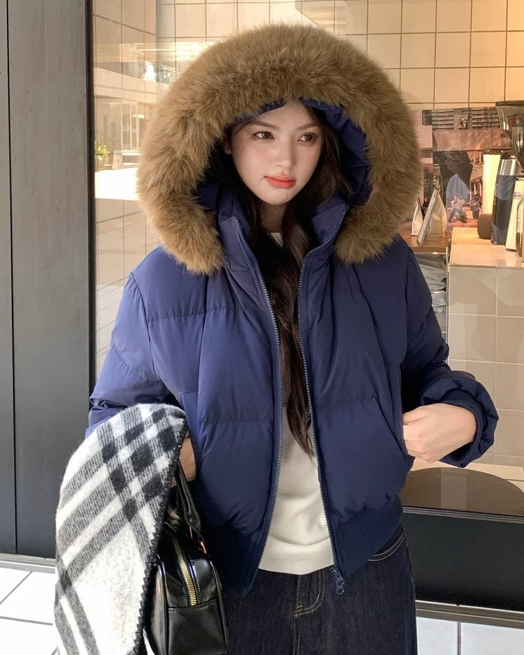 【爆安】Short Puffer Food Fur Jacket mry001966
