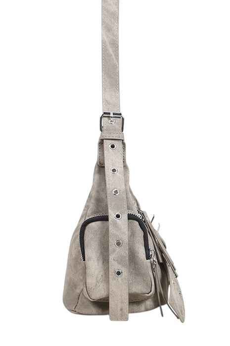 Belted Zip Shoulder Bag mry002258