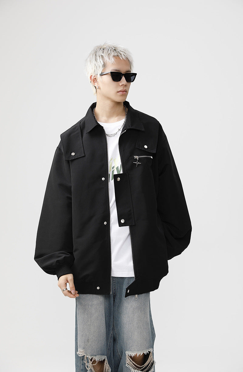 Black Zip Up Jacket mry001791