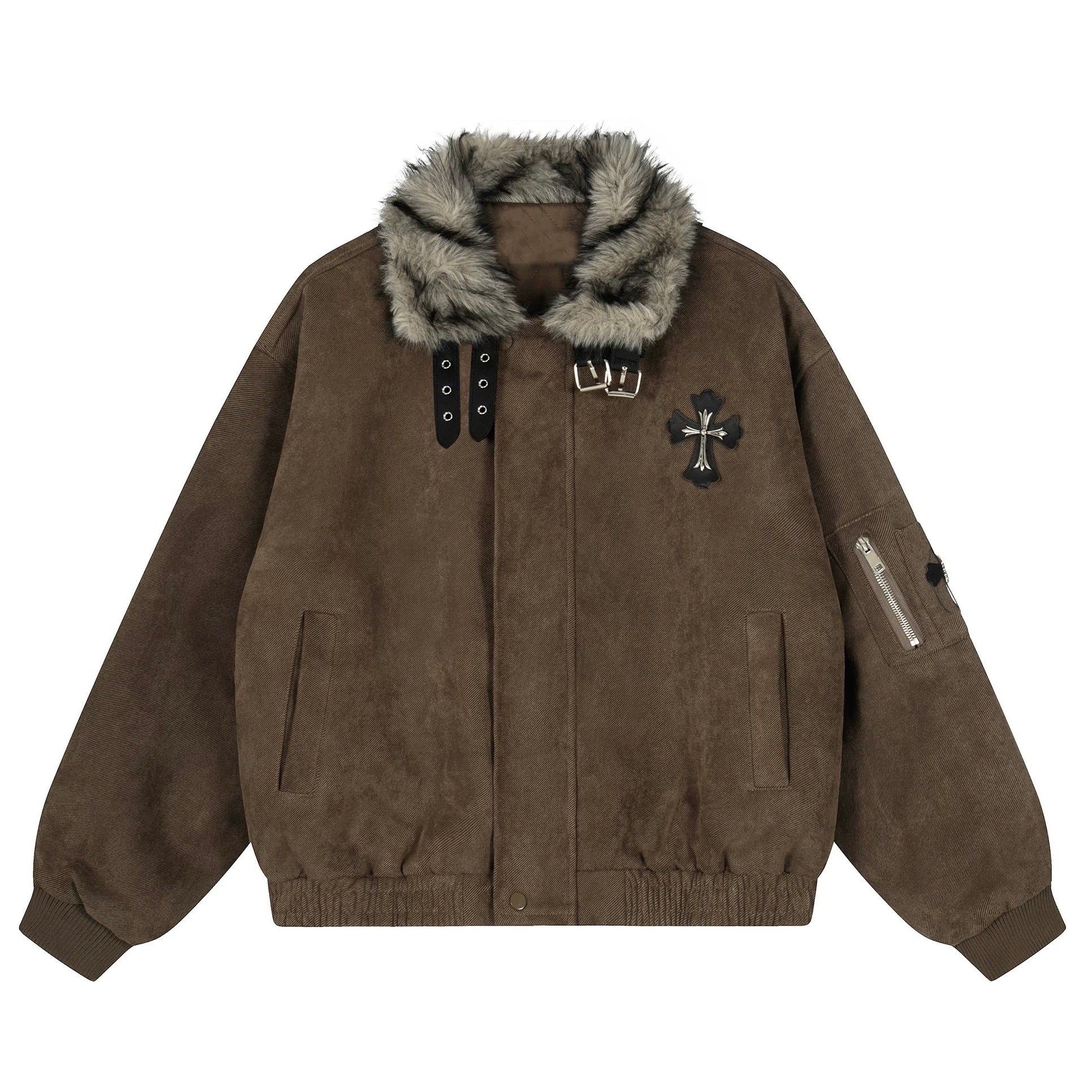 【大人気/評価★4.8以上】Cross Fur Bomber Jacket mry002017