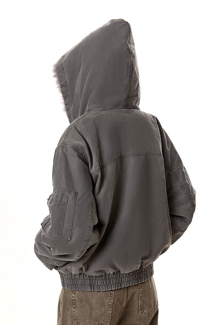 【評価★4.8以上/2color】Street Grey Hooded Fur Jacket mry001939