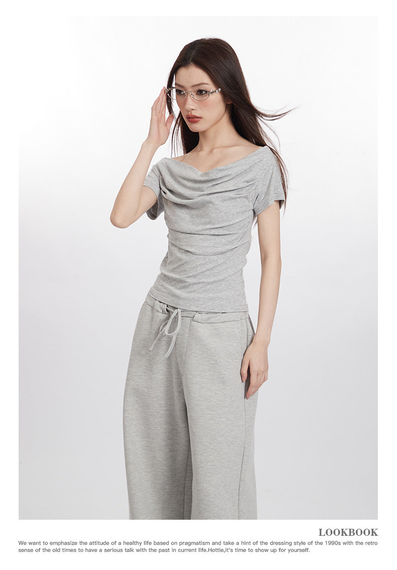 【2color】Silhouette Flow Draped T-Shirt mry001688