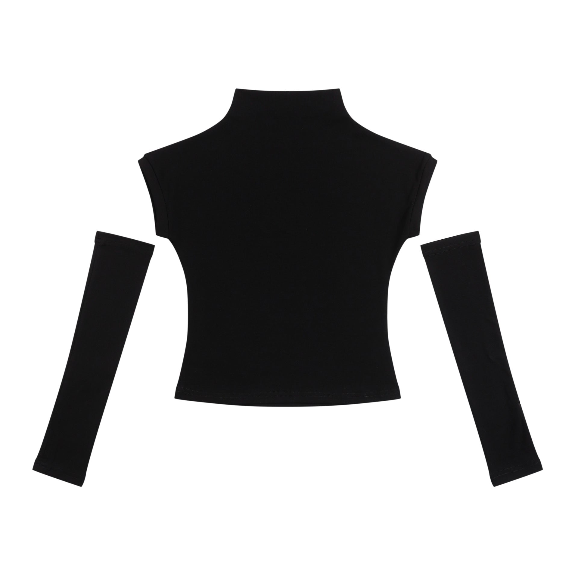 【2color】Cyber Graphic Mock Neck T-Shirt mry001713