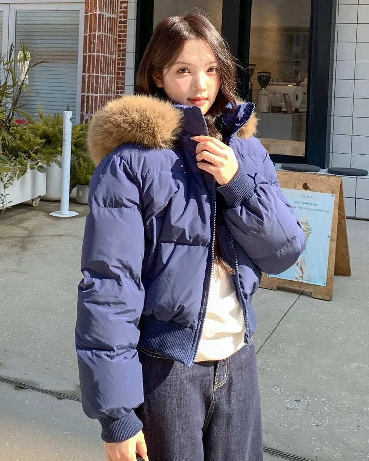 【爆安】Short Puffer Food Fur Jacket mry001966