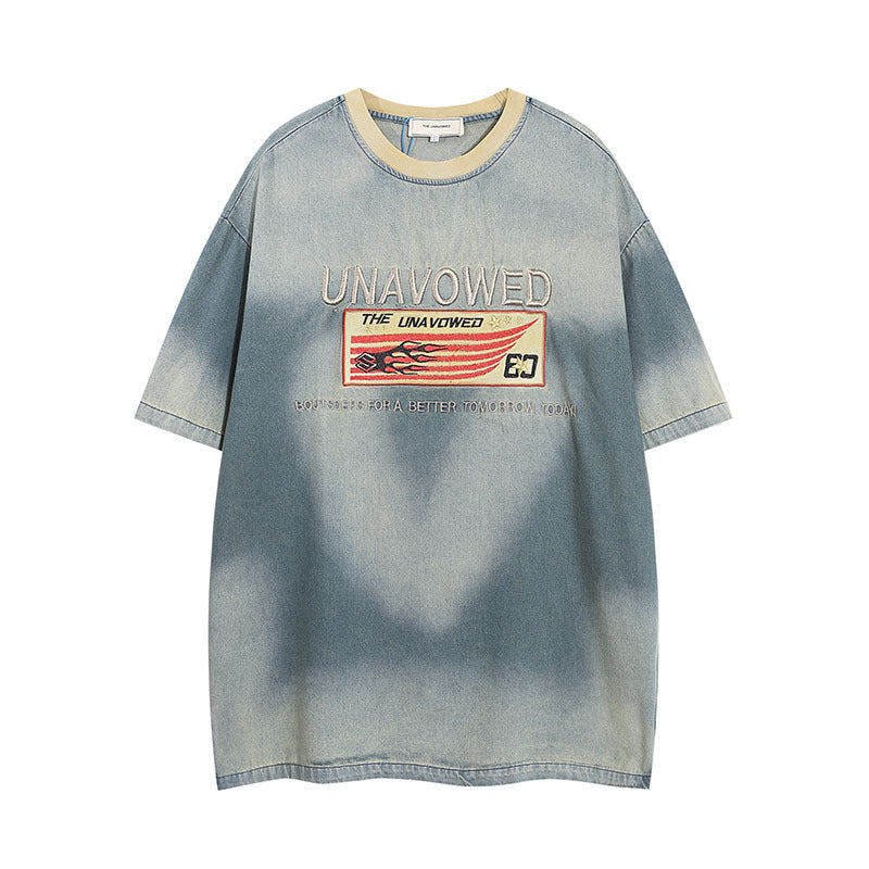 Denim Smoke Effect T-shirt mry001657