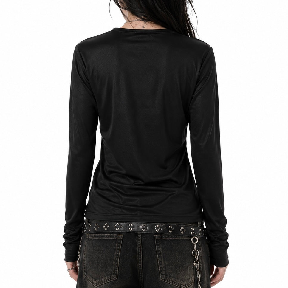 【新作】ラインストーンスカル フィットTシャツ mry002805