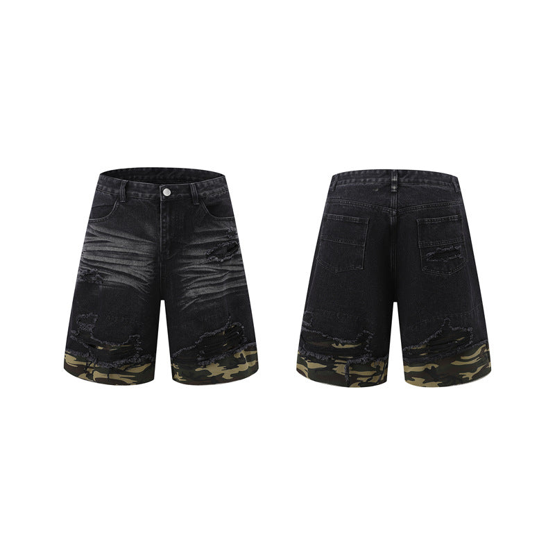 【2color / Set-Up】Camo Fade Distressed Denim Set-Up mry001757