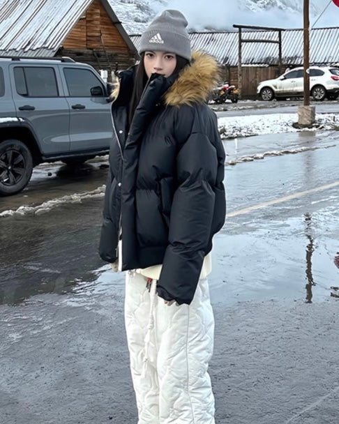 『※限定価格/SNS大人気アウター💥』【2color】Faux Fur Hood Puffer Jacket mry001792