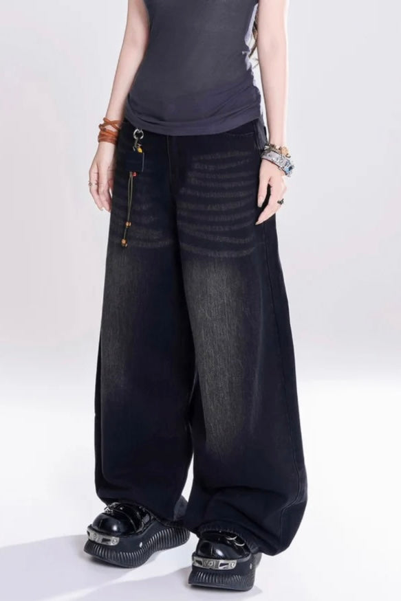 【COVER:FIT】 Courage Embroidered Wide-Leg Denim Pants mry001867