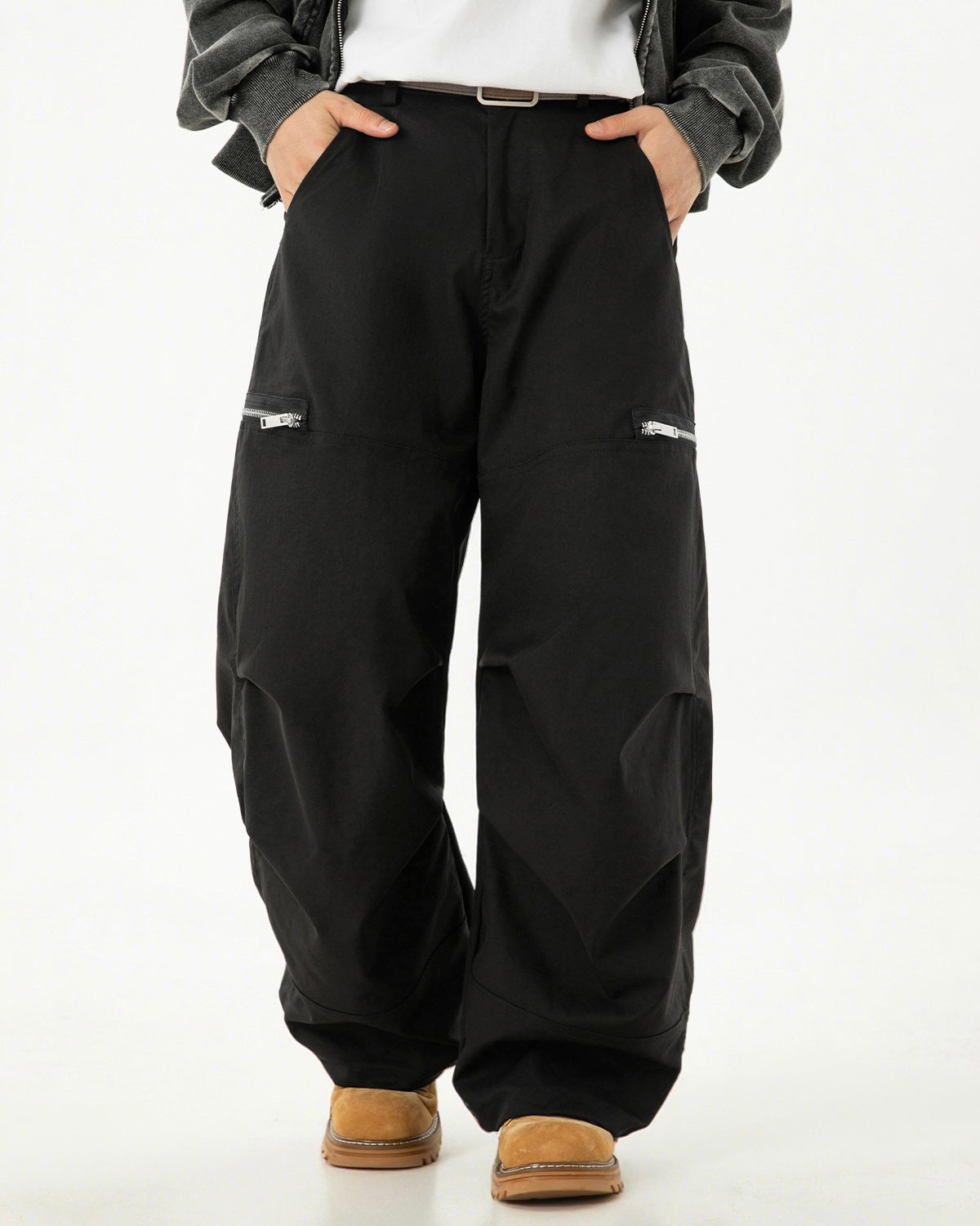 【2color】Zipper Pockets Wide Cargo Pants mry001821