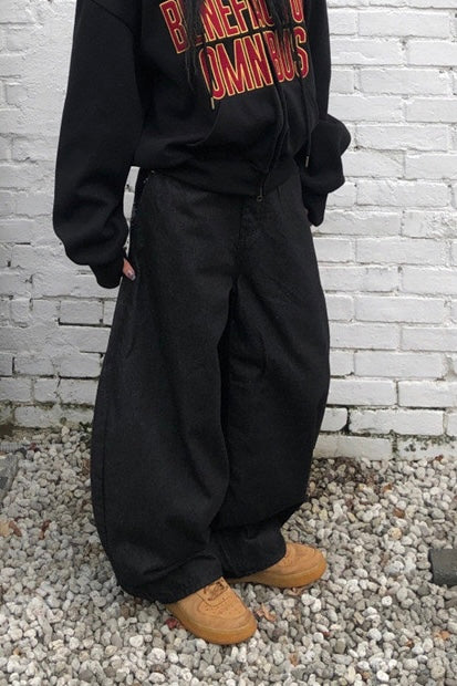 Baggy Cross Stud Wide Jeans mry002282