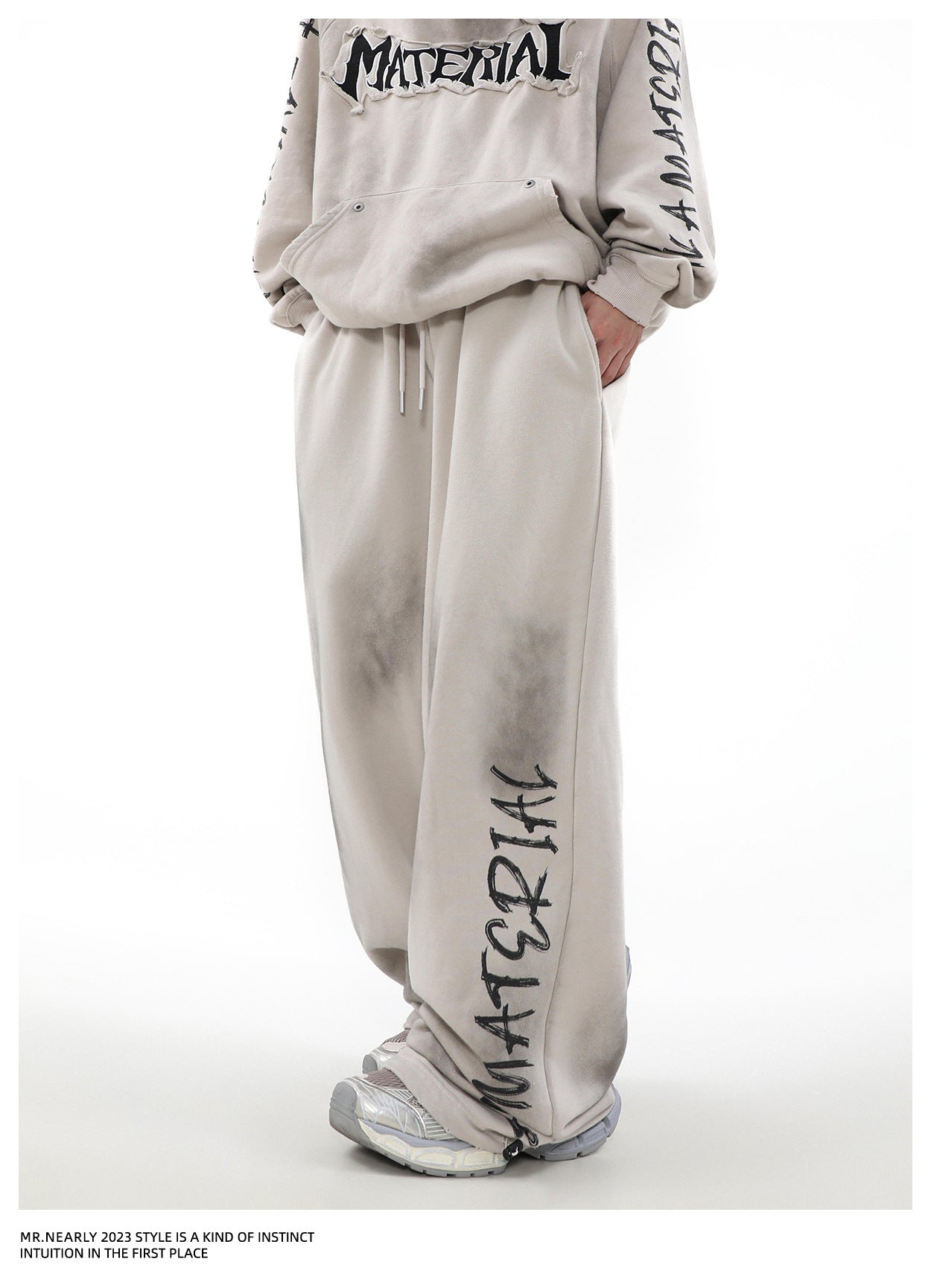 《5000枚突破 / 殿堂入りアイテム》【YURU:FIT】Damage dolman Sweat Pants mry001585