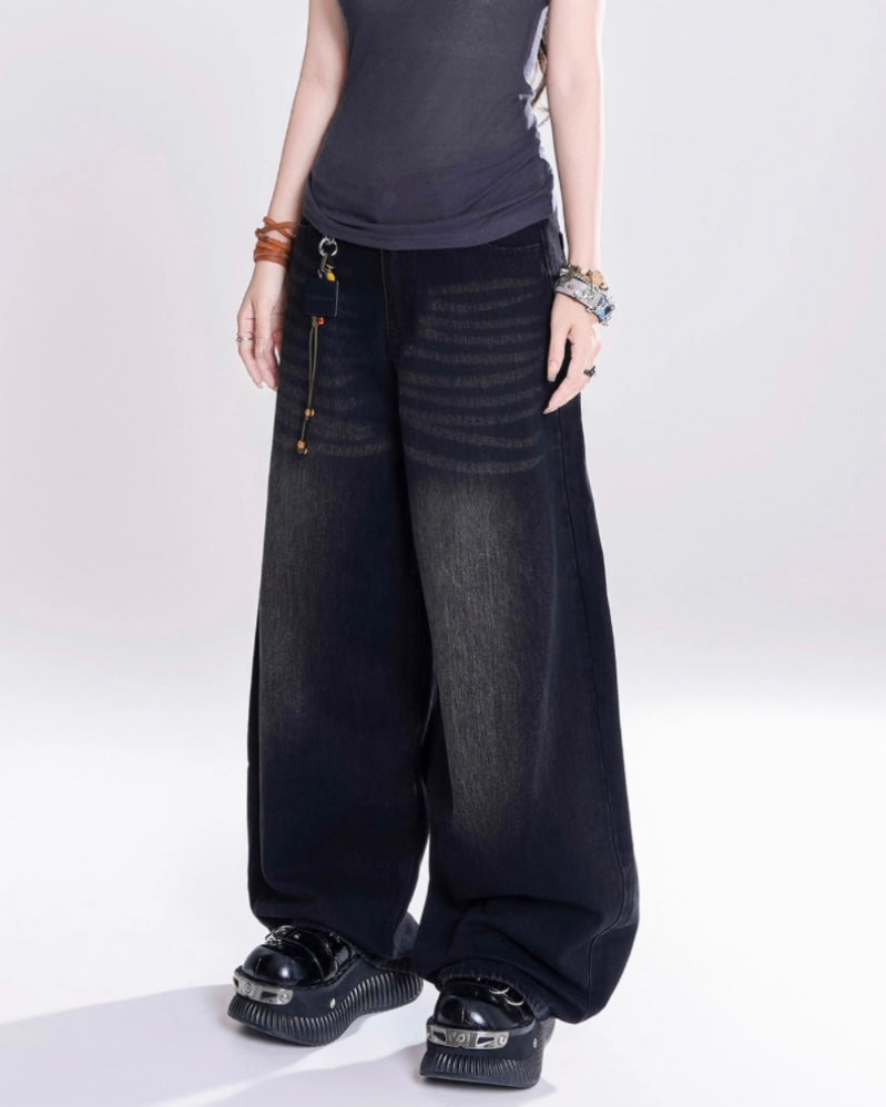 【COVER:FIT】 Courage Embroidered Wide-Leg Denim Pants mry001867